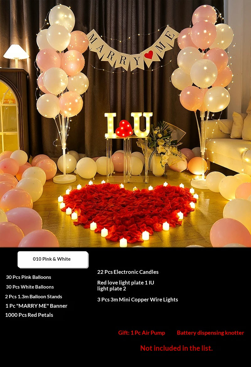 Romantic indoor decoration for wedding anniversary
